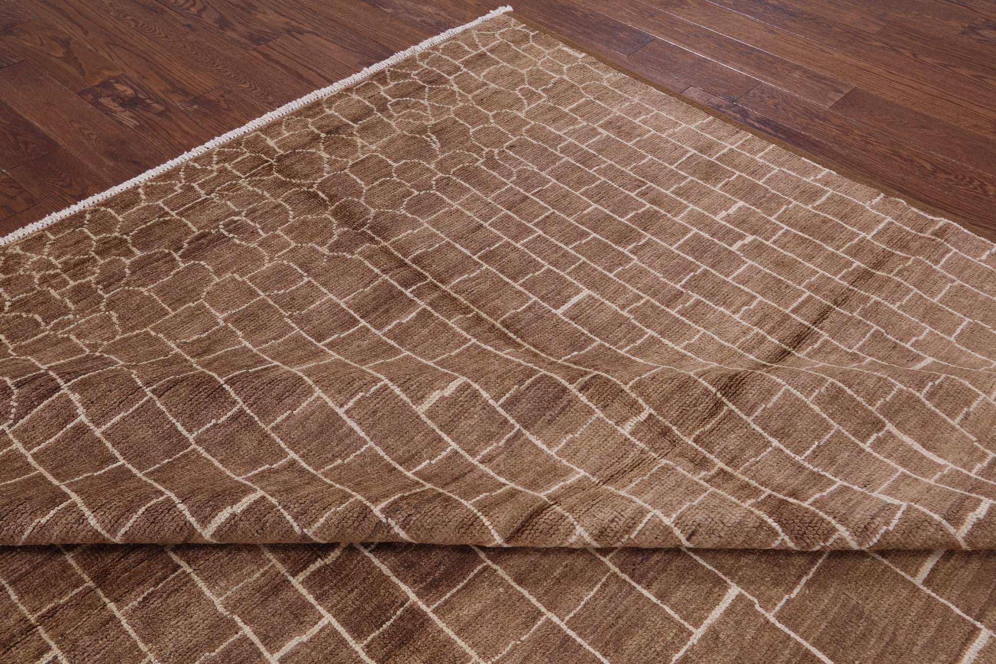 Brown Moroccan Handmade Area Rug - 8' 10" X 11' 10" - Golden Nile