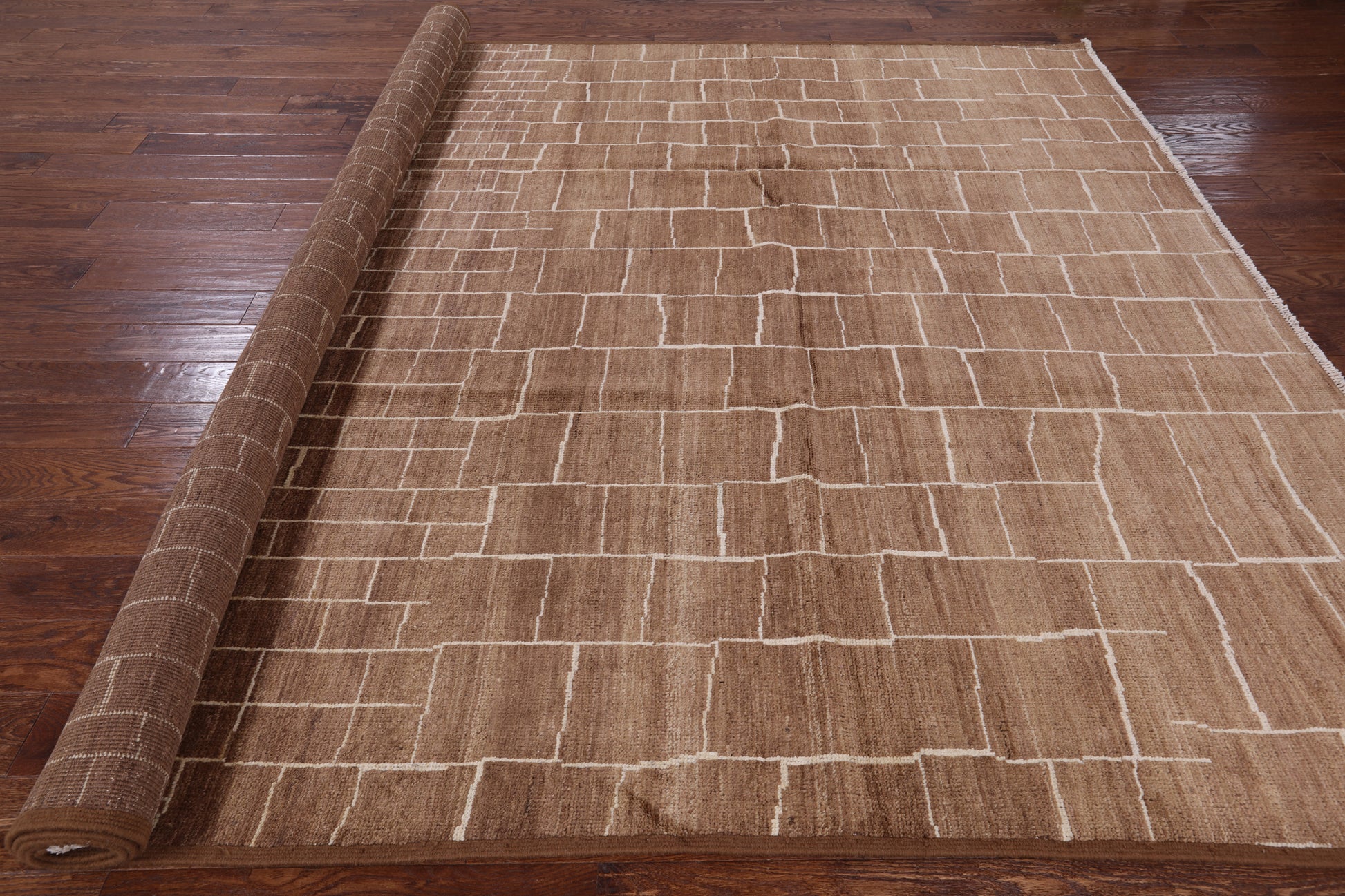 Brown Moroccan Handmade Area Rug - 8' 10" X 11' 10" - Golden Nile