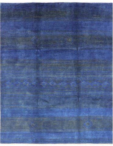 Blue Moroccan Hand Knotted Area Rug - 8' 10