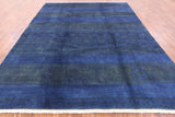 Blue Moroccan Hand Knotted Area Rug - 8' 10" X 11' 1" - Golden Nile