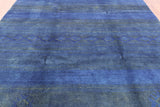 Blue Moroccan Hand Knotted Area Rug - 8' 10" X 11' 1" - Golden Nile