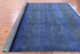 Blue Moroccan Hand Knotted Area Rug - 8' 10" X 11' 1" - Golden Nile