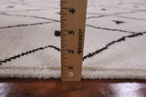 Ivory Signed Tribal Moroccan Hand Knotted Wool Rug - 5' 2" X 7' 10" - Golden Nile