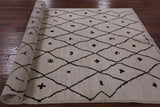 Ivory Signed Tribal Moroccan Hand Knotted Wool Rug - 5' 2" X 7' 10" - Golden Nile