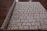 Ivory Signed Moroccan Hand Knotted Area Rug - 8' 1" X 10' 1" - Golden Nile