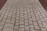 Ivory Signed Moroccan Hand Knotted Area Rug - 8' 1" X 10' 1" - Golden Nile
