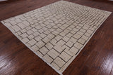 Ivory Signed Moroccan Hand Knotted Area Rug - 8' 1" X 10' 1" - Golden Nile