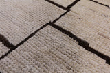 Ivory Signed Moroccan Hand Knotted Area Rug - 8' 1" X 10' 1" - Golden Nile