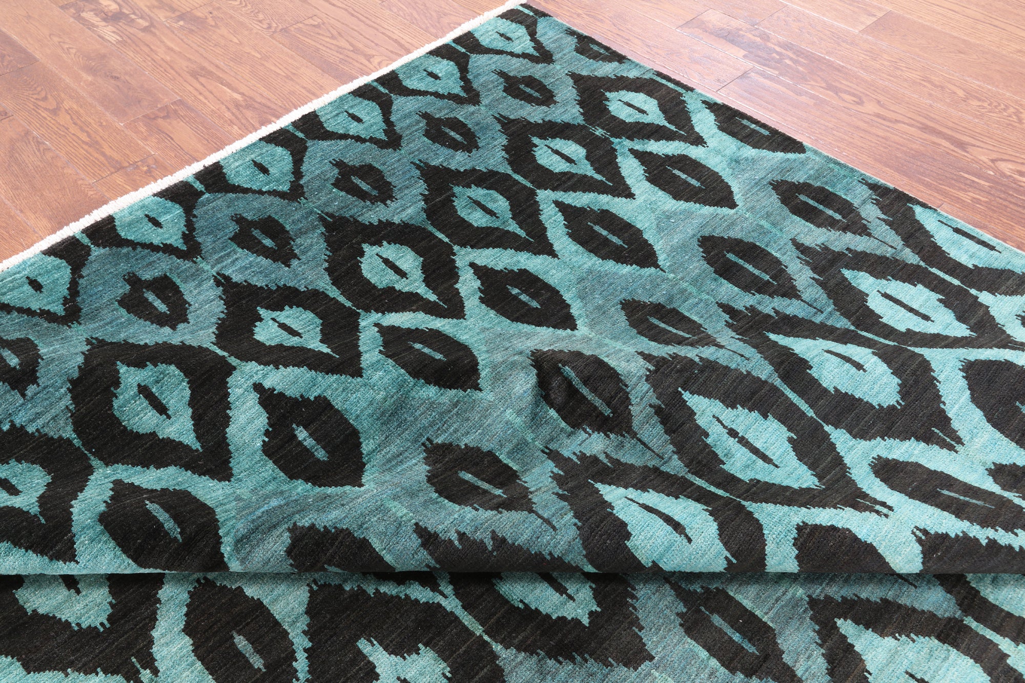 Ikat Handmade Wool Area Rug - 7' 9" X 10' 0" - Golden Nile