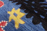 Blue Ikat Hand Knotted Wool Area Rug - 8' 2" X 10' 0" - Golden Nile
