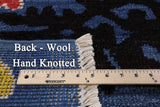 Blue Ikat Hand Knotted Wool Area Rug - 8' 2" X 10' 0" - Golden Nile