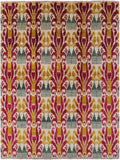 Ikat Hand Knotted Wool Area Rug - 7' 10" X 10' 5" - Golden Nile
