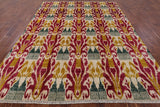 Ikat Hand Knotted Wool Area Rug - 7' 10" X 10' 5" - Golden Nile