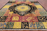 Persian Gabbeh Hand Knotted Wool Rug - 8' 4" X 9' 9" - Golden Nile