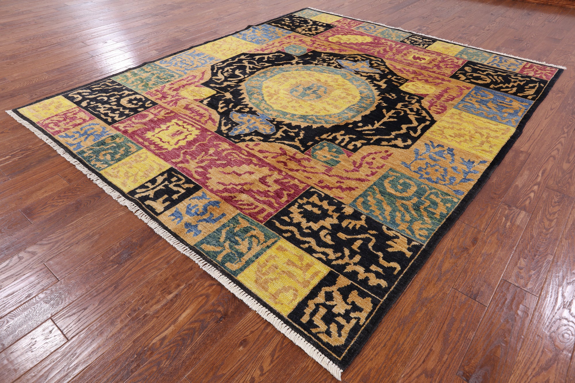 Persian Gabbeh Hand Knotted Wool Rug - 8' 4" X 9' 9" - Golden Nile