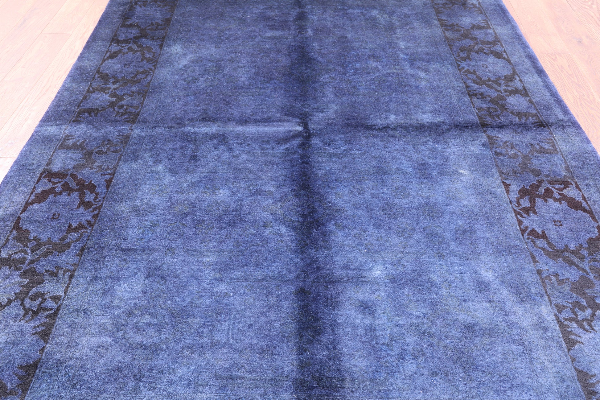 Blue Full Pile Overdyed Handmade Area Rug - 6' 0" X 9' 2" - Golden Nile