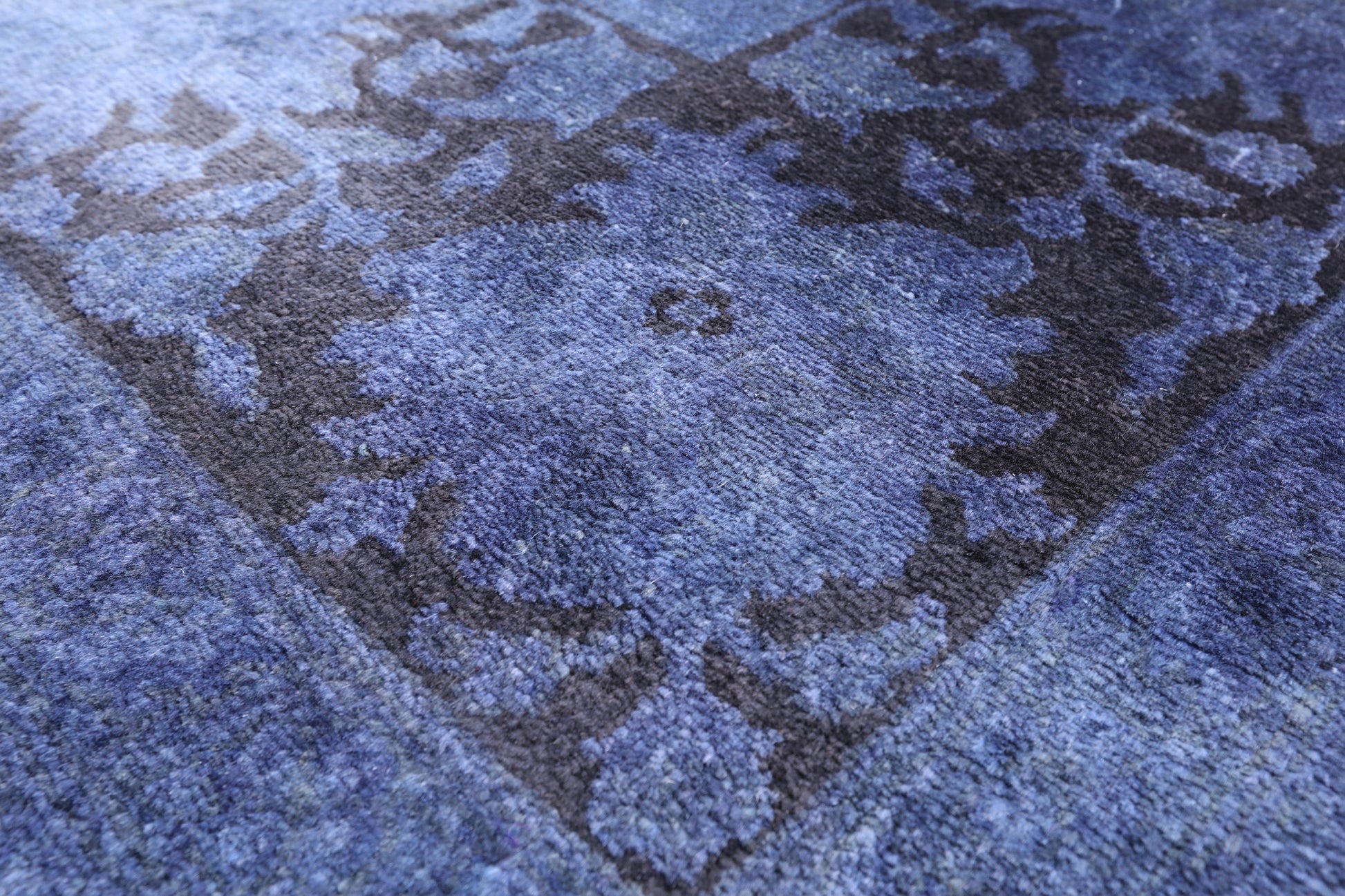 Blue Full Pile Overdyed Handmade Area Rug - 6' 0" X 9' 2" - Golden Nile
