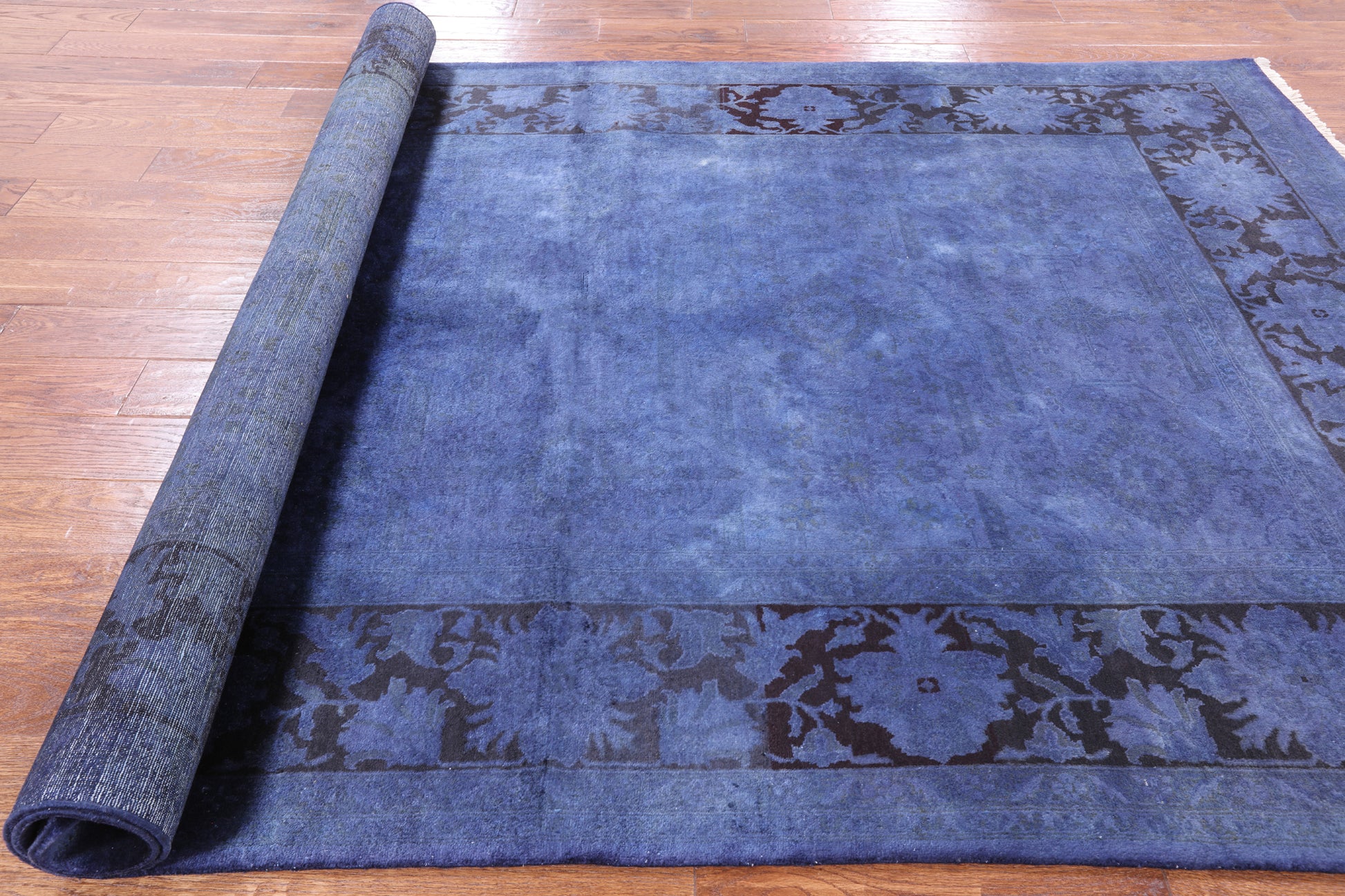 Blue Full Pile Overdyed Handmade Area Rug - 6' 0" X 9' 2" - Golden Nile