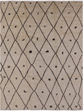 Ivory Moroccan Handmade Wool Rug - 7' 10" X 10' 2" - Golden Nile