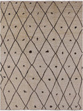 Ivory Moroccan Handmade Wool Rug - 7' 10" X 10' 2" - Golden Nile