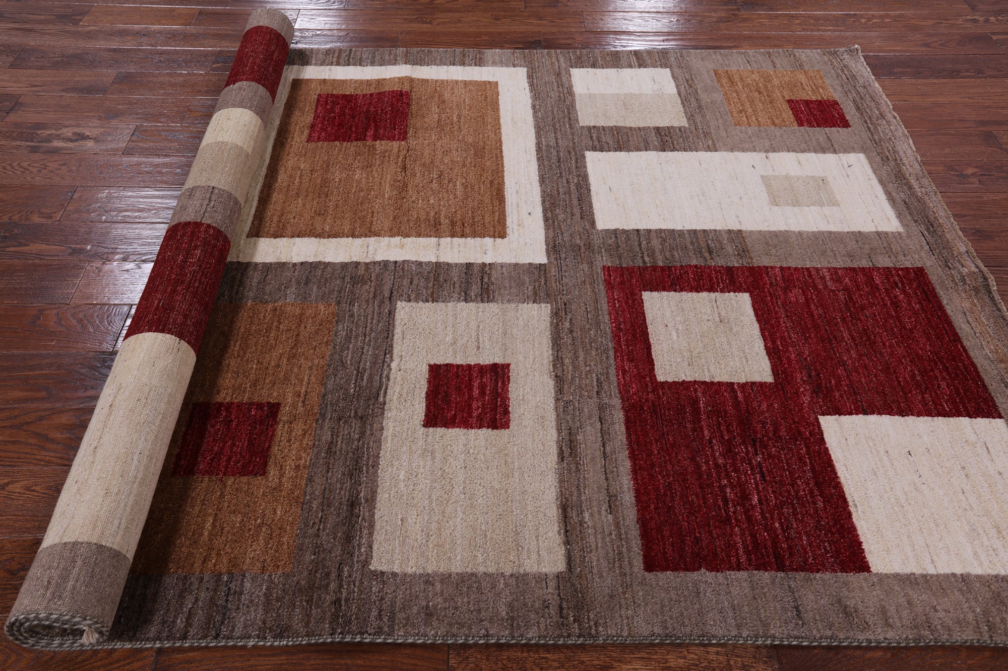 Persian Gabbeh Hand Knotted Wool Rug - 5' 8" X 8' 4" - Golden Nile