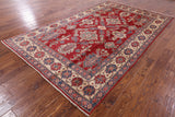 Red Kazak Hand Knotted Rug - 6' 6" X 10' 5" - Golden Nile