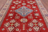 Red Geometric Hand Knotted Area Rug - 8' 2" X 10' 10" - Golden Nile