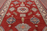 Red Kazak Hand Knotted Wool Rug - 8' 4" X 12' 0" - Golden Nile