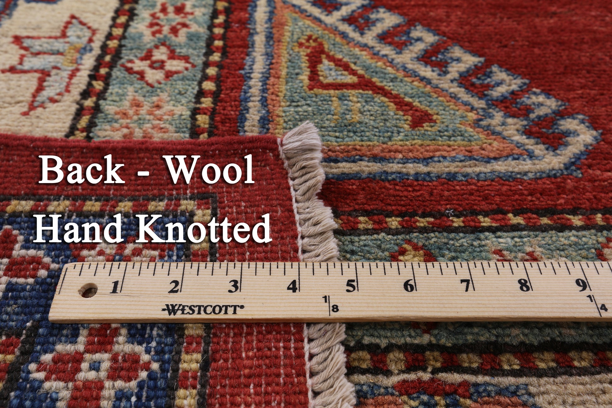 Red Kazak Hand Knotted Wool Rug - 8' 4" X 12' 0" - Golden Nile