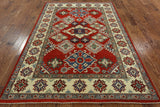 Geometric 6 X 9 Super Kazak Area Rug - Golden Nile