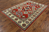 Geometric 6 X 9 Super Kazak Area Rug - Golden Nile