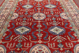 Red Kazak Hand-Knotted Rug - 8' 3" X 9' 10" - Golden Nile