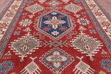 Red Kazak Hand Knotted Rug - 8' 5" X 11' 4" - Golden Nile