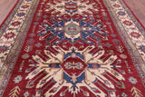 Red Kazak Handmade Rug - 7' 7" X 10' 8" - Golden Nile