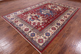 Red Kazak Handmade Rug - 7' 7" X 10' 8" - Golden Nile