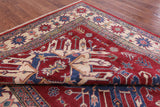 Red Kazak Handmade Rug - 7' 7" X 10' 8" - Golden Nile