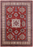 Red Kazak Handmade Wool Rug - 7' 10" X 11' 3" - Golden Nile