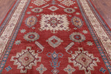 Red Kazak Handmade Wool Rug - 7' 10" X 11' 3" - Golden Nile