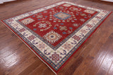 Red Kazak Hand Knotted Rug - 8' 8" X 11' 2" - Golden Nile
