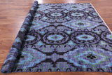 Ikat Hand Knotted Wool Rug - 7' 10" X 10' 4" - Golden Nile