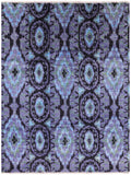 Ikat Hand Knotted Wool Rug - 7' 10" X 10' 4" - Golden Nile