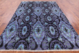 Ikat Hand Knotted Wool Rug - 7' 10" X 10' 4" - Golden Nile
