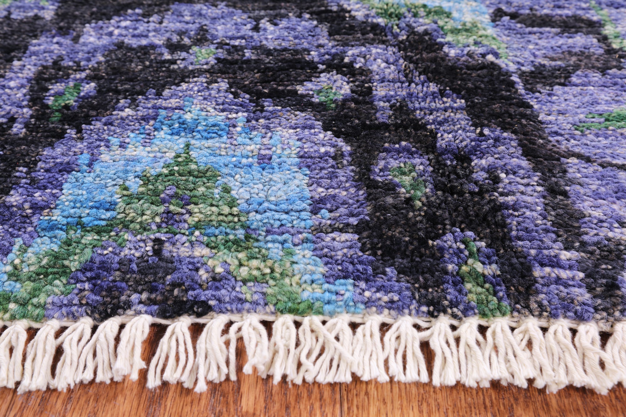 Ikat Hand Knotted Wool Rug - 7' 10" X 10' 4" - Golden Nile