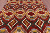 Ikat Handmade Wool Rug - 7' 10" X 9' 10" - Golden Nile