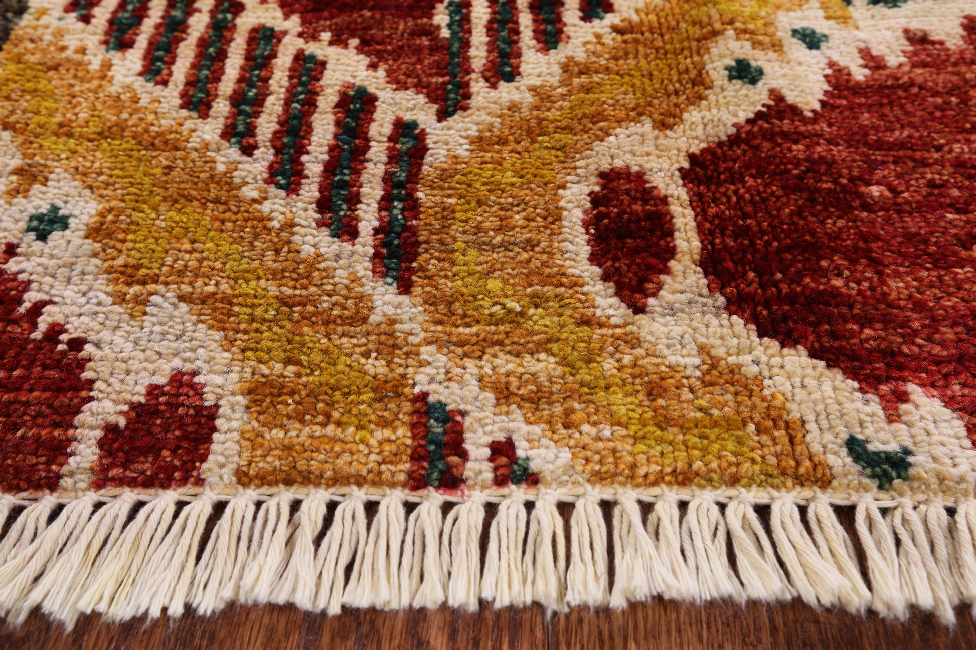 Ikat Handmade Wool Rug - 7' 10" X 9' 10" - Golden Nile