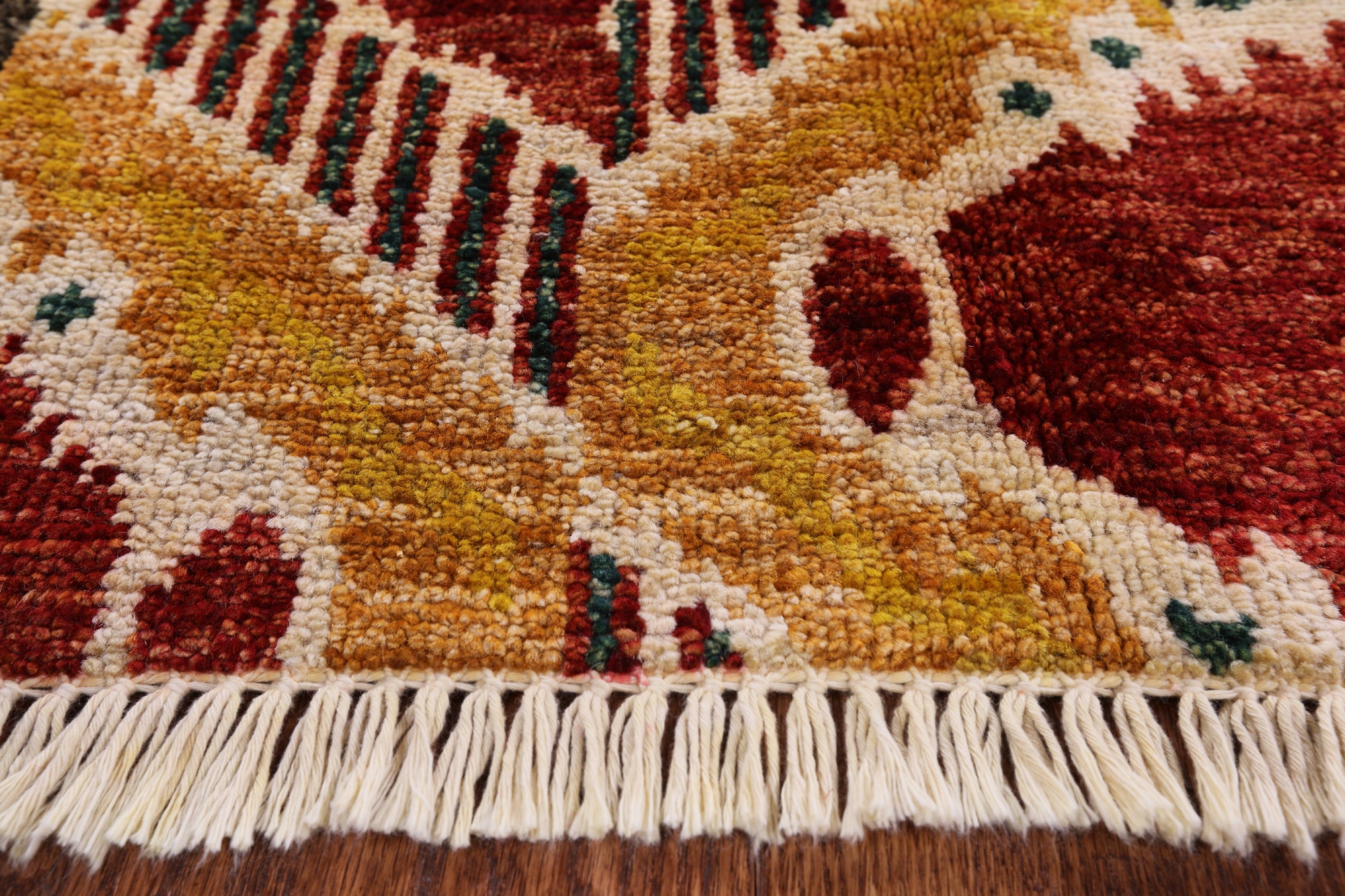 Ikat Handmade Wool Rug - 7' 10" X 9' 10" - Golden Nile