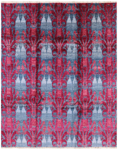 Ikat Hand Knotted Area Rug - 7' 10