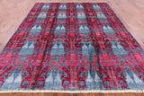 Ikat Hand Knotted Area Rug - 7' 10" X 9' 10" - Golden Nile