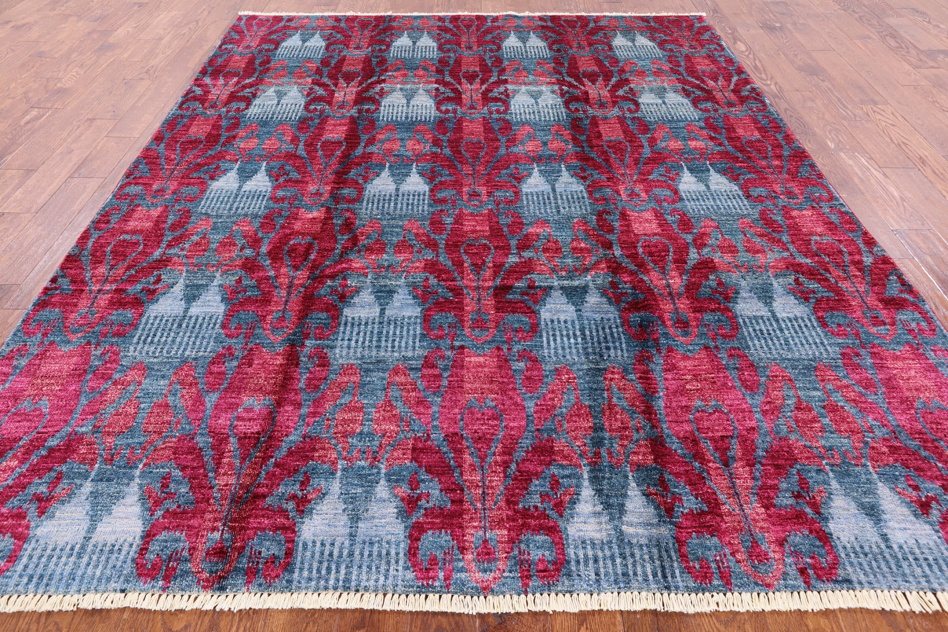Ikat Hand Knotted Area Rug - 7' 10" X 9' 10" - Golden Nile