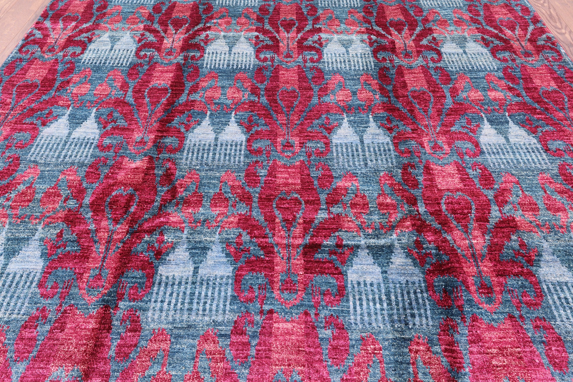 Ikat Hand Knotted Area Rug - 7' 10" X 9' 10" - Golden Nile